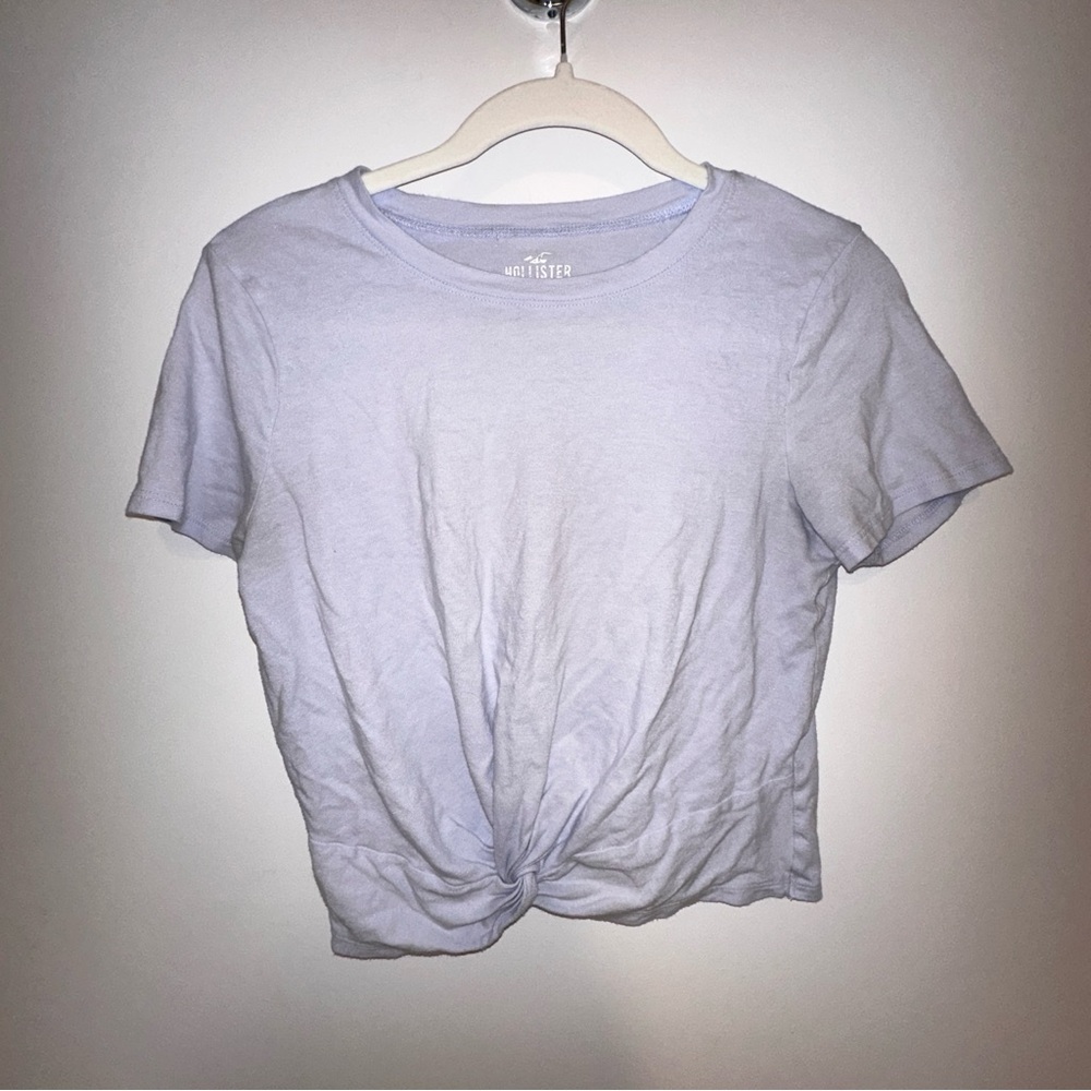 Hollister Women's Soft Blue Twist Tee